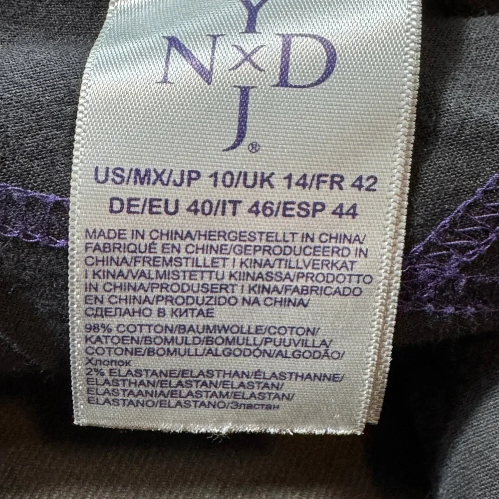 NYDJ Women's Corduroy Pants Marilyn Straight‎ Brown Size 10 Lift Tuck Stretch